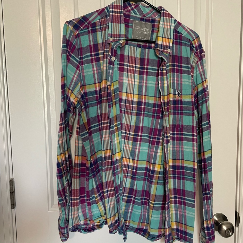 Simply Southern light flannel button down